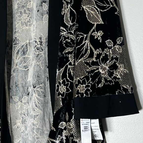 R&M Richards Womens Black-Ivory 1 PC Cocktail Party jacket Petites size 10, New - Picture 10 of 11